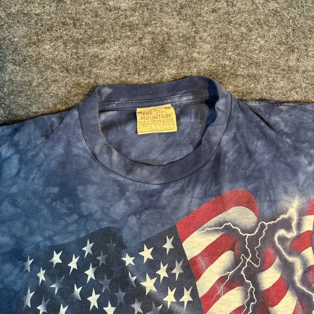 The Mountain Vintage Leather Tag Eagle American Flag T Shirt Tie Dye Mens‎ XL